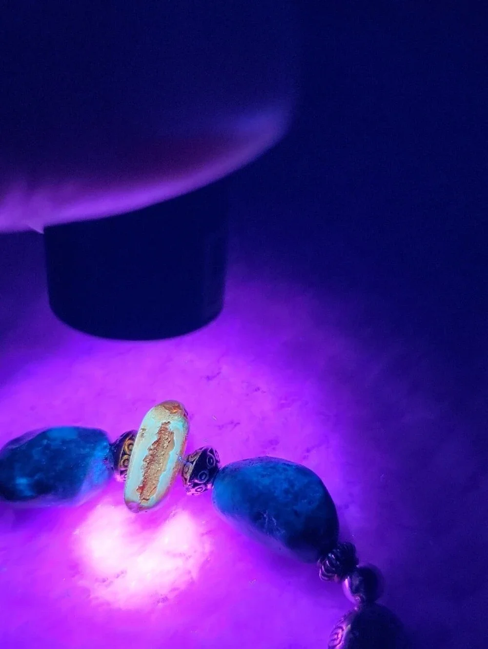 Genuine Amazonite and Faux Amber Bracelet